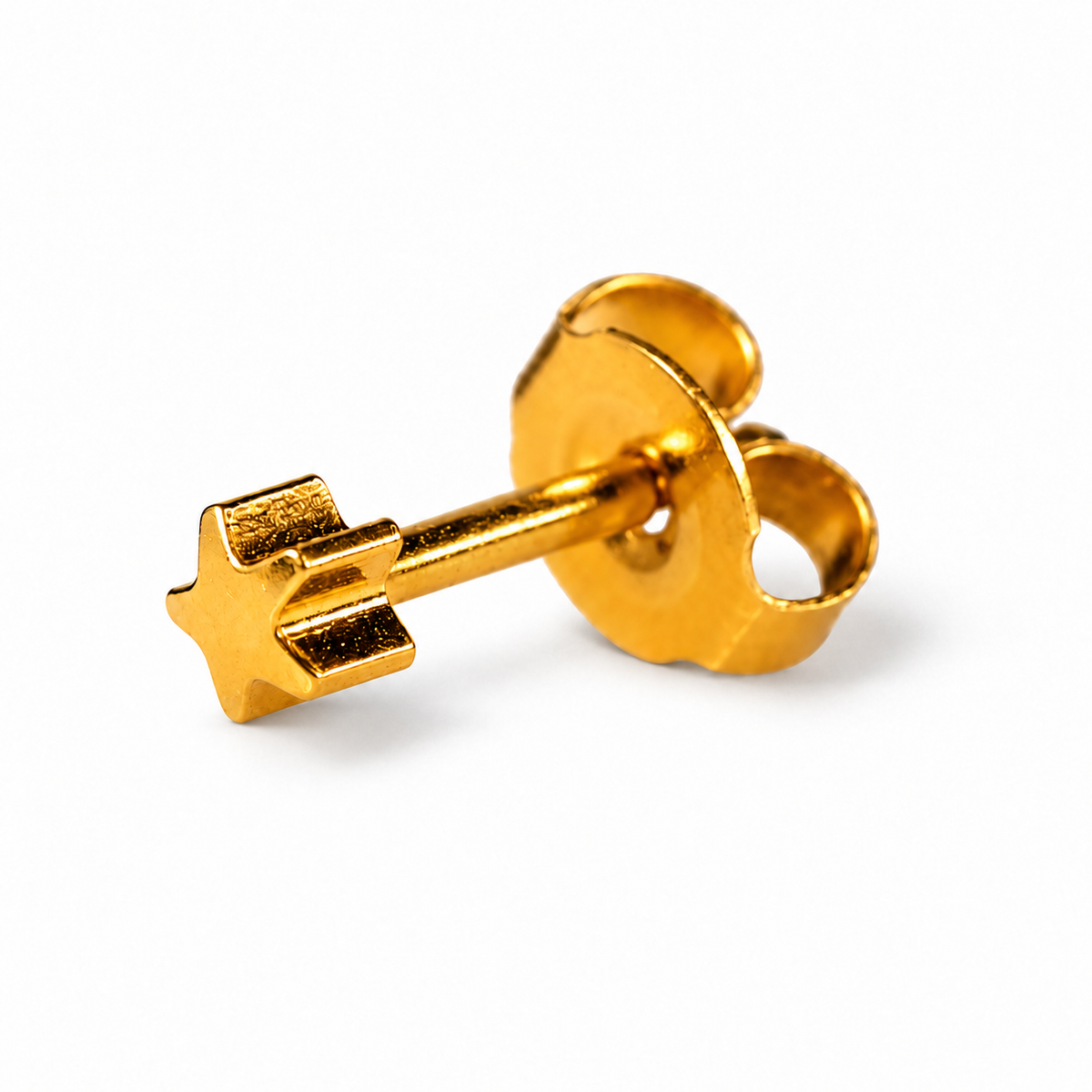 Caflon Star 4mm stud earrings, gold plated