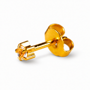 Caflon Crystal Clawset 4mm stud earrings with clear stone, gold plated