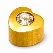 Caflon Heart Crystal 4mm stud earrings with clear stone, gold plated