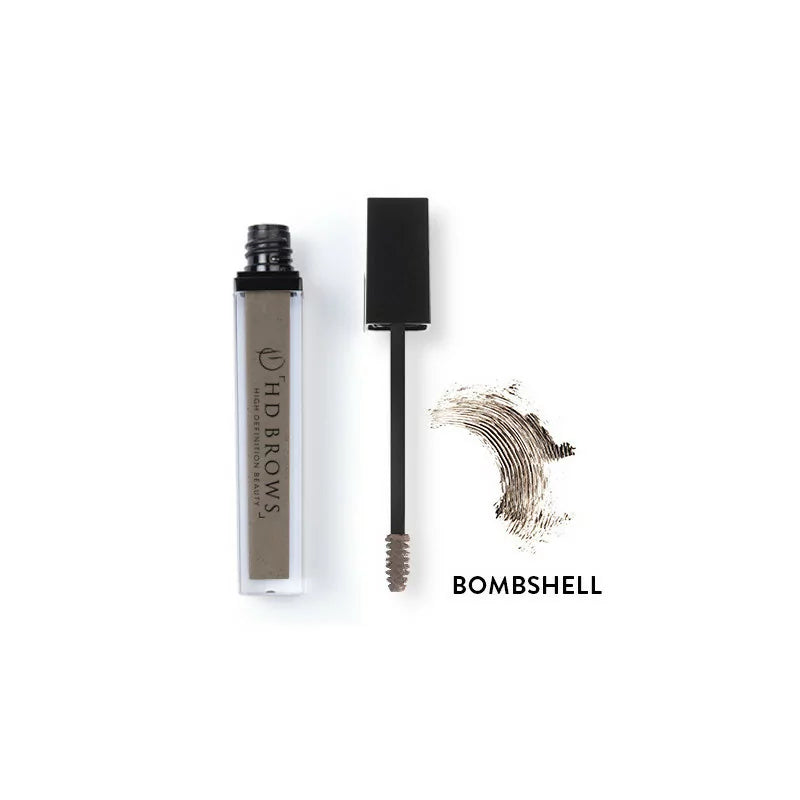 HD Brows Brow Colourfix Bombshell tube, brush and shade swatch