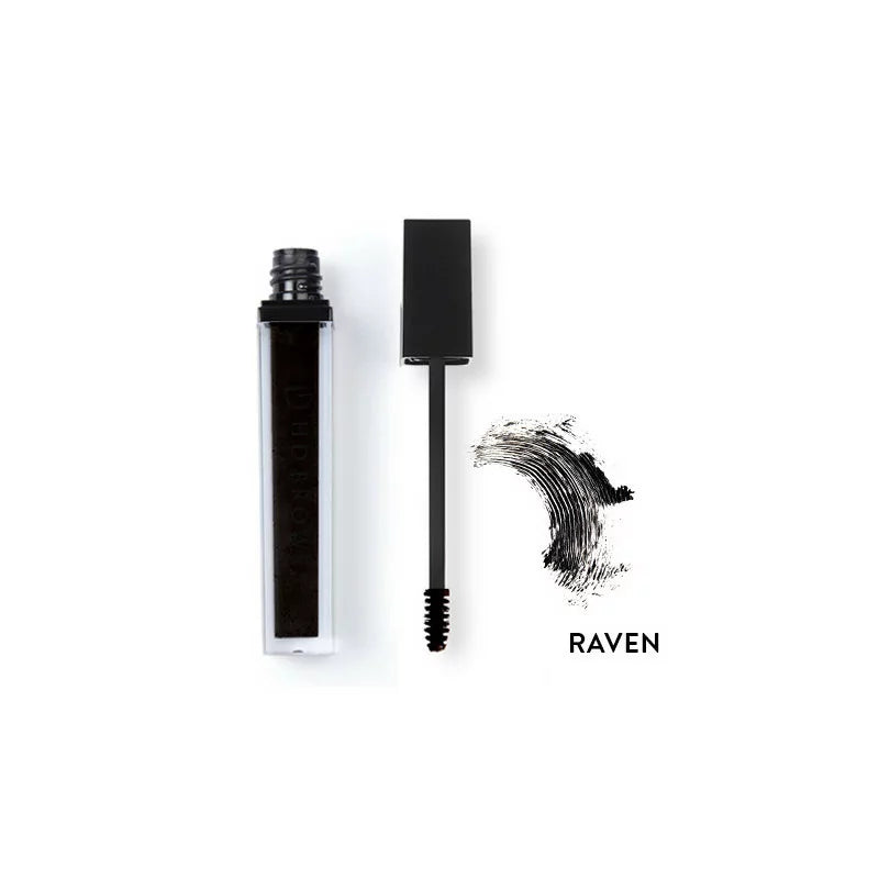 HD Brows Brow Colourfix Raven tube, brush and shade swatch